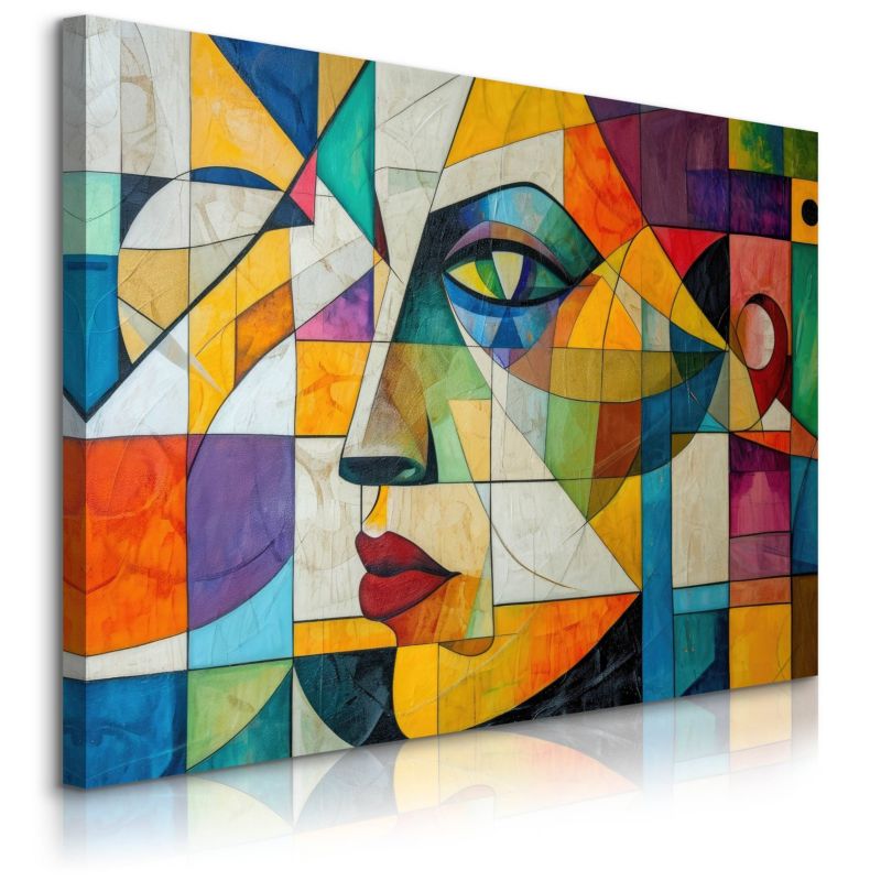 Obraz Muralo Do Salonu Abstrakcyjny Kolorowy Portret Kobiety 90x60 cm 1 szt.