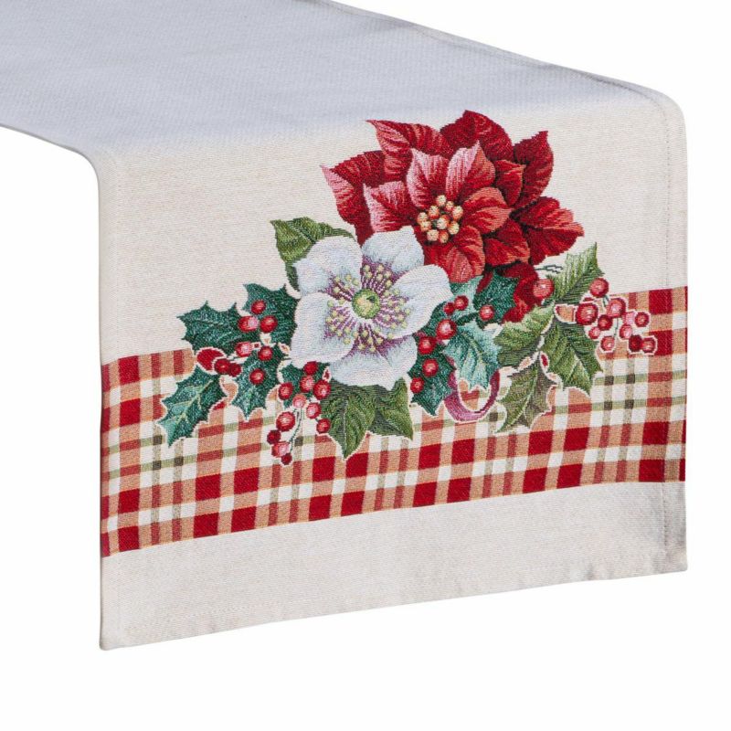 Bieżnik świąteczny 1273 Eurofirany 45 x 140 gobelin kremowy świąteczny gobelinowy zdobiony motywem gwiazd betlejemskich 1 szt.