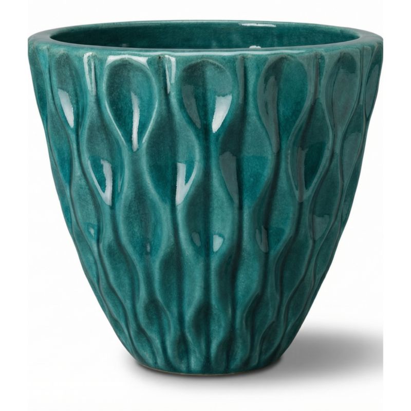 Doniczka ceramiczna Provencelia MONET szkliwiona mrozoodporna 45 x 45 cm Turkusowy 1szt