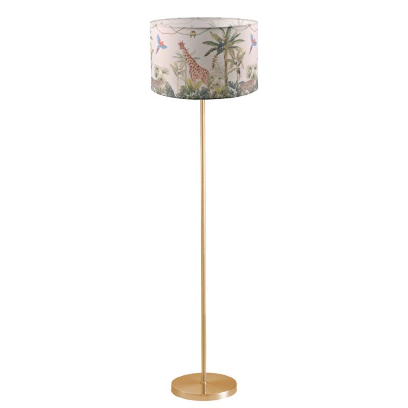 Lampa podłogowa Sanico Goldlux scarlet złota abażur walec 40cm safari E27 IP20 - 1 szt.