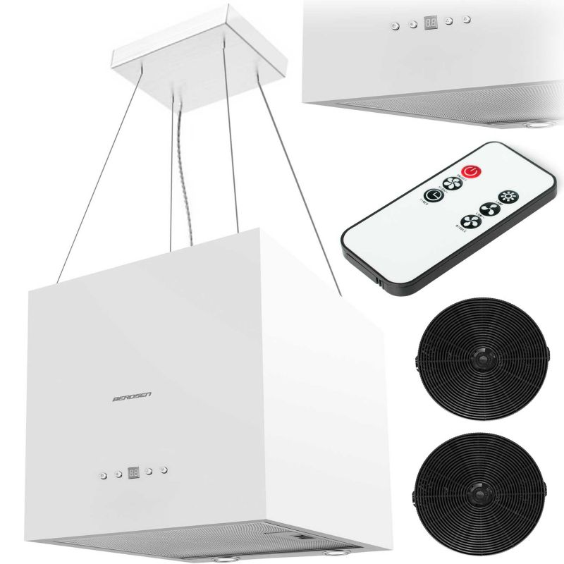 Okap kuchenny wyspowy 40 cm Berdsen + 2 filtry węglowe + pilot 1szt.