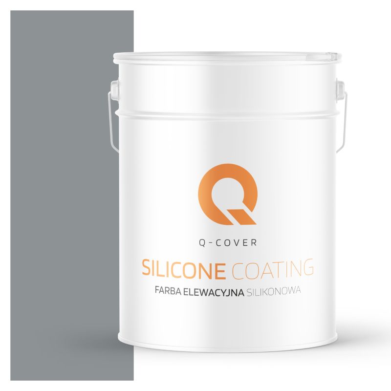 Farba Elewacyjna Silikonowa Fasadowa Q-Cover Szary RAL7045 10L