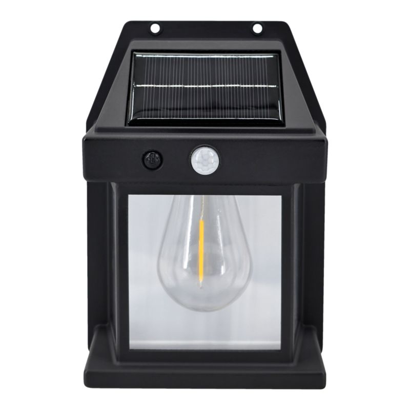 Kinkiet solarny 3000 K IP44 z czujnikiem ruchu czarny