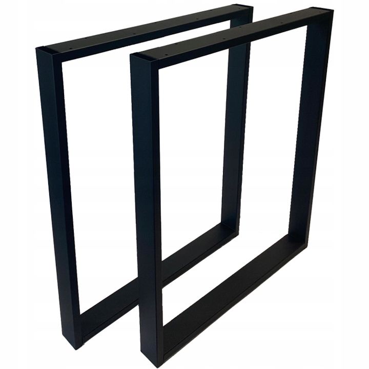 Nogi metalowe do stołu Loft Industrial czarne 60x72 cm Profil 6x2 cm 2 szt DREWik