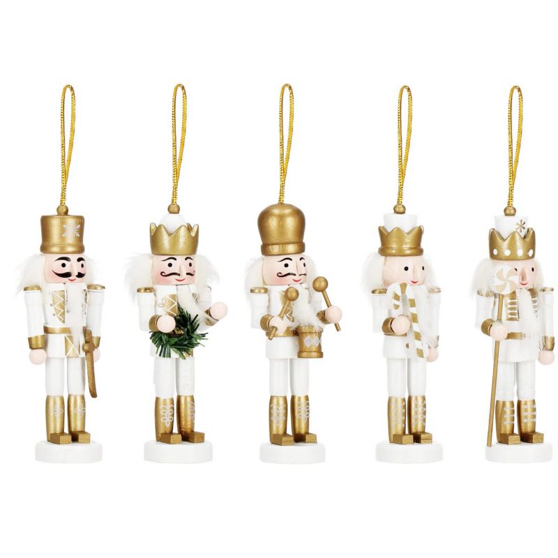 Zawieszki choinkowe Springos dziadek do orzechów drewniane 5 szt.