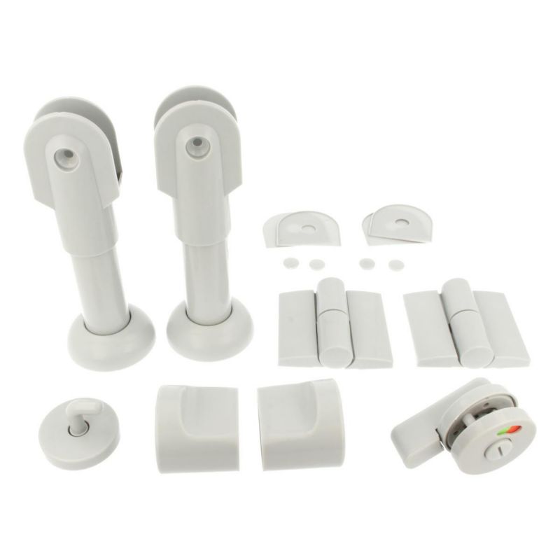 Okucia kabiny toaletowej WC Hakner 16-18mm szary prawy zestaw - 1 kpl