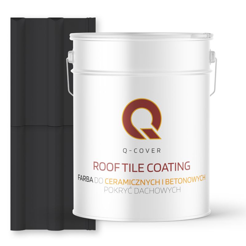 Farba do Dachów Ceramicznych i Betonowych Pokryć Dachowych Q-Cover Czarny RAL9005 Satyna 10L