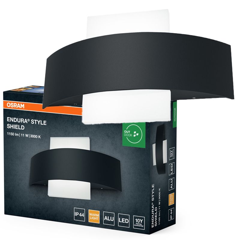 Kinkiet Ogrodowy Osram Lampa Elewacyjna Zewnętrzna LED 10.5W 410lm 3000K Szary IP44 1 szt.