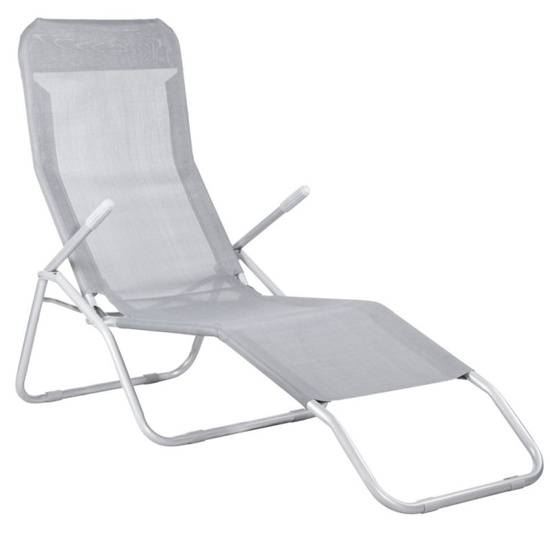 Leżak ogrodowy grawitacyjny Springos szary 1 szt.