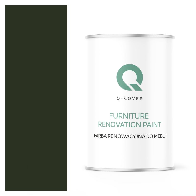 Farba Renowacyjna do Mebli Q-Cover Butelkowa zieleń RAL6007 Półmat 1L