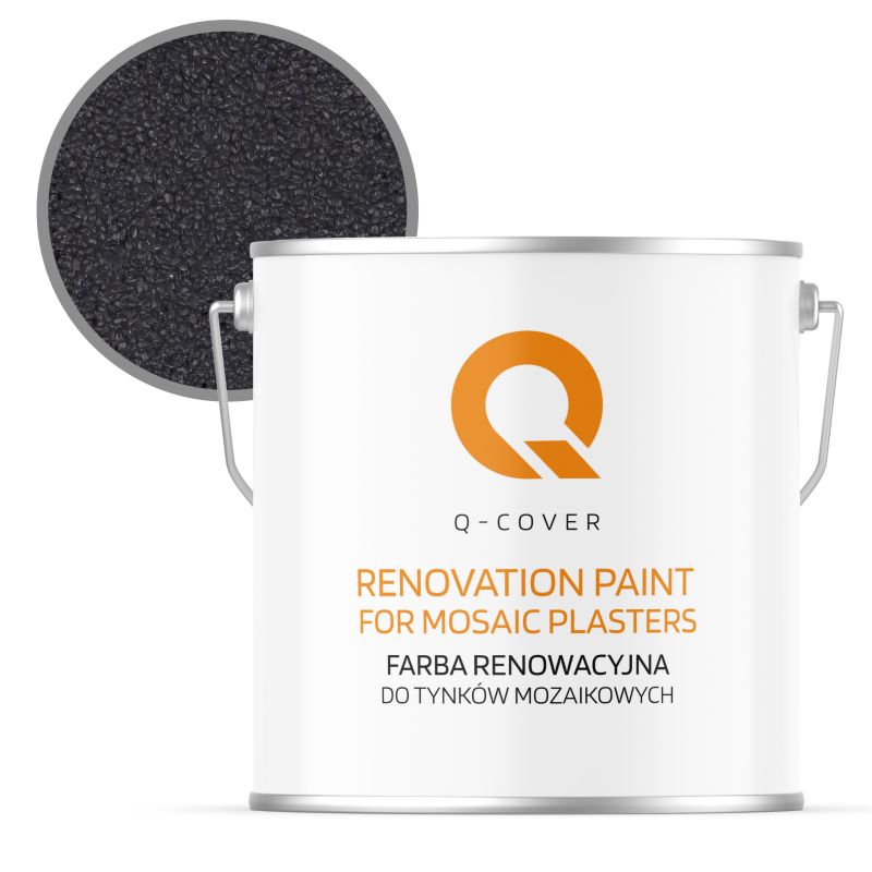 Farba Renowacyjna dla Tynku Mozaikowego Q-Cover Szary Bazaltowy RAL7012 5L
