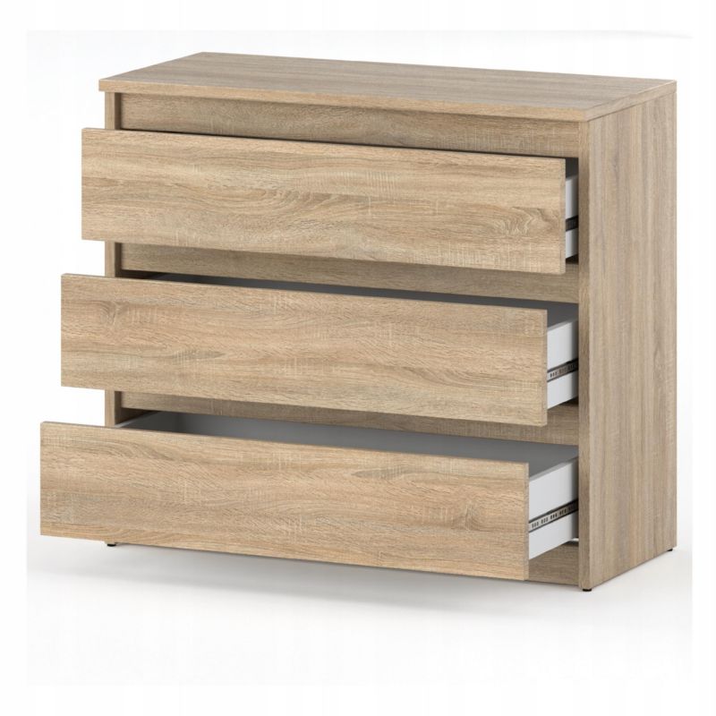 Komoda Z 3 Szufladami Stiv-Meble Dąb Sonoma 80X33,5X71,5 Cm 1Szt.