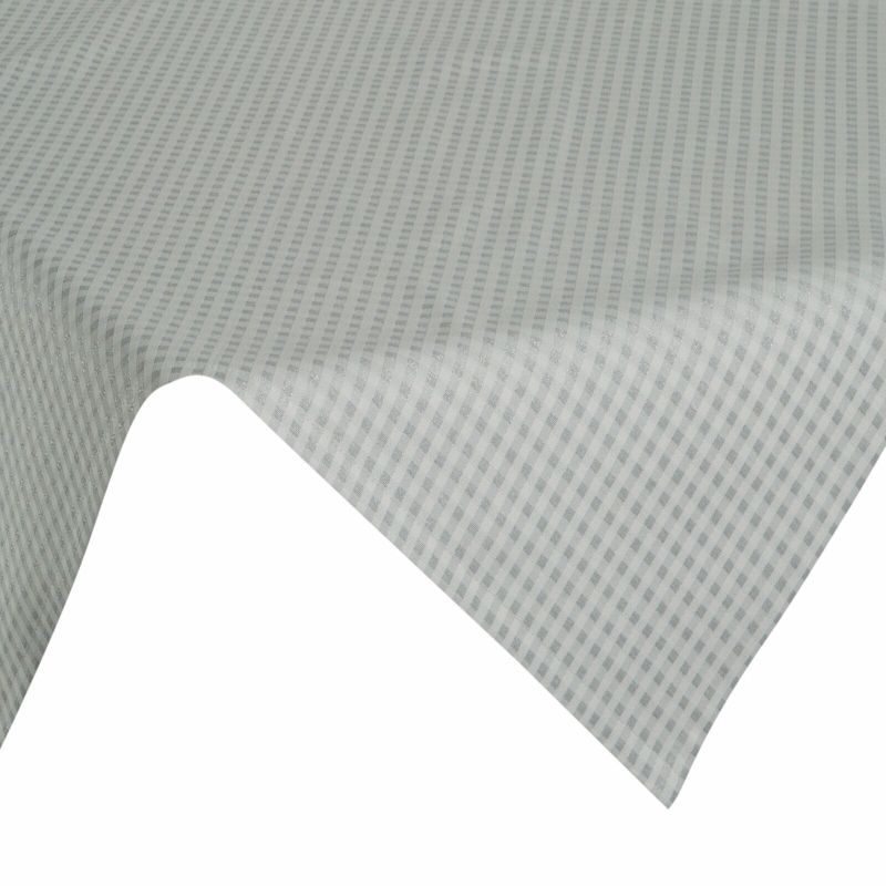 Bieżnik świąteczny FLASH 1 Eurofirany 85 x 85 cm popielaty z żakardowy świąteczny w krateczkę przetykany srebrną nicią 1 szt.