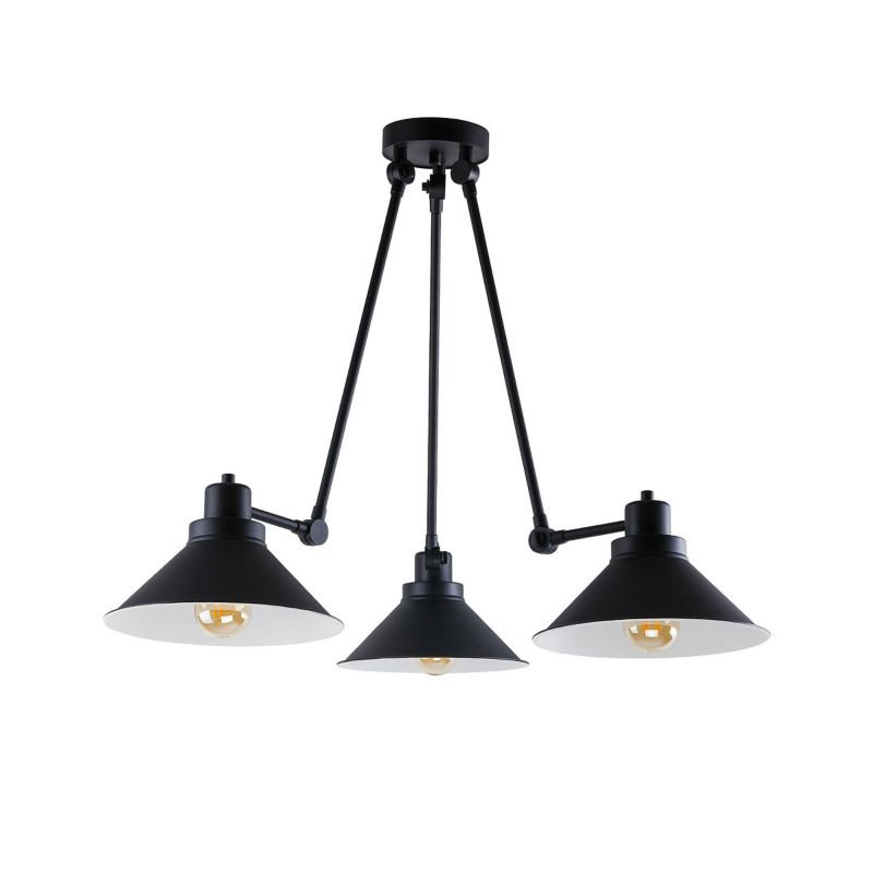 Lampa sufitowa wisząca Nowodvorski Lighting Techno 4291 czarno-biała 160 cm szerokości 3xE27 x 60W 1 szt.