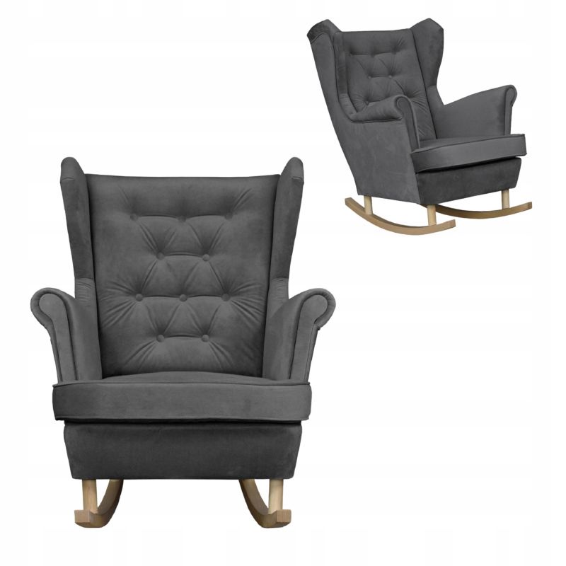 Fotel uszak do salonu bujany Family Meble Diana szary 1szt