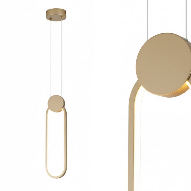 Lampa wisząca HOROZ LED,lampa sufitowa 12W, 700lm, 4000K, IP20, złota, ALWAYS 1szt.