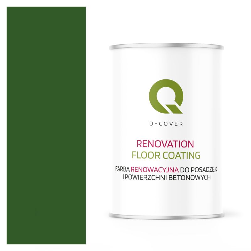 Farba Renowacyjna do Posadzek i Powierzchni Betonowych Q-Cover Zielony Liściasty RAL6002 Satyna 1L