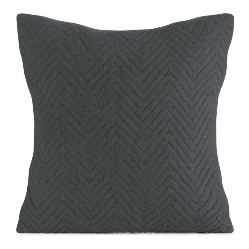 Poszewka LEN/3 Eurofirany dekoracyjna na poduszkę 45x45 cm grafitowa jodełka 1 szt.