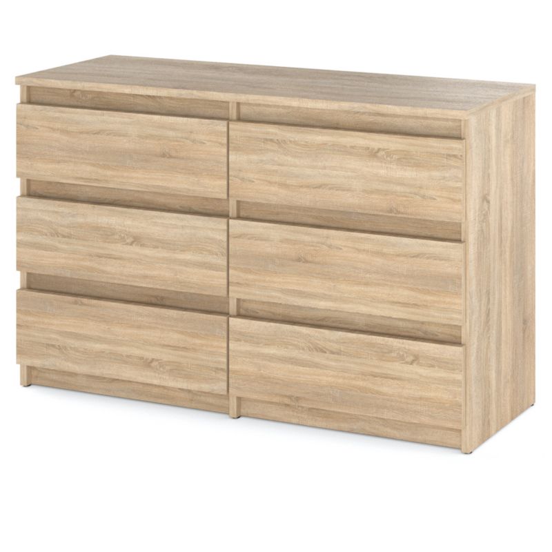 Komoda Hurtownia-Mebli Szuflady 6 Hugo Średnia 100cm Dąb Sonoma Dąb Sonoma 100x33.5x71.5 cm 1szt.