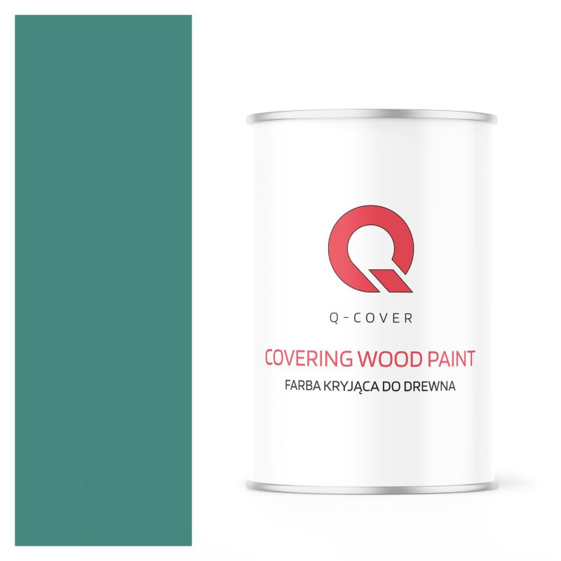 Farba Kryjąca do Drewna Q-Cover Turkus Miętowy RAL6033 Półmat 1L