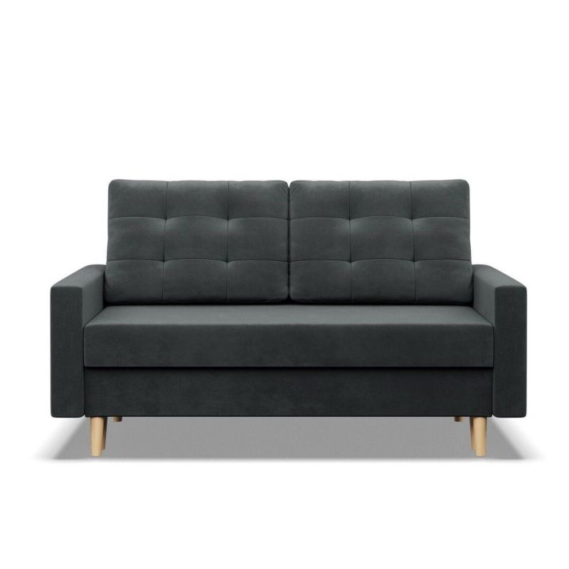 Sofa TYLETEGOTU na nóżkach MILO velvet ciemny szary 1 szt