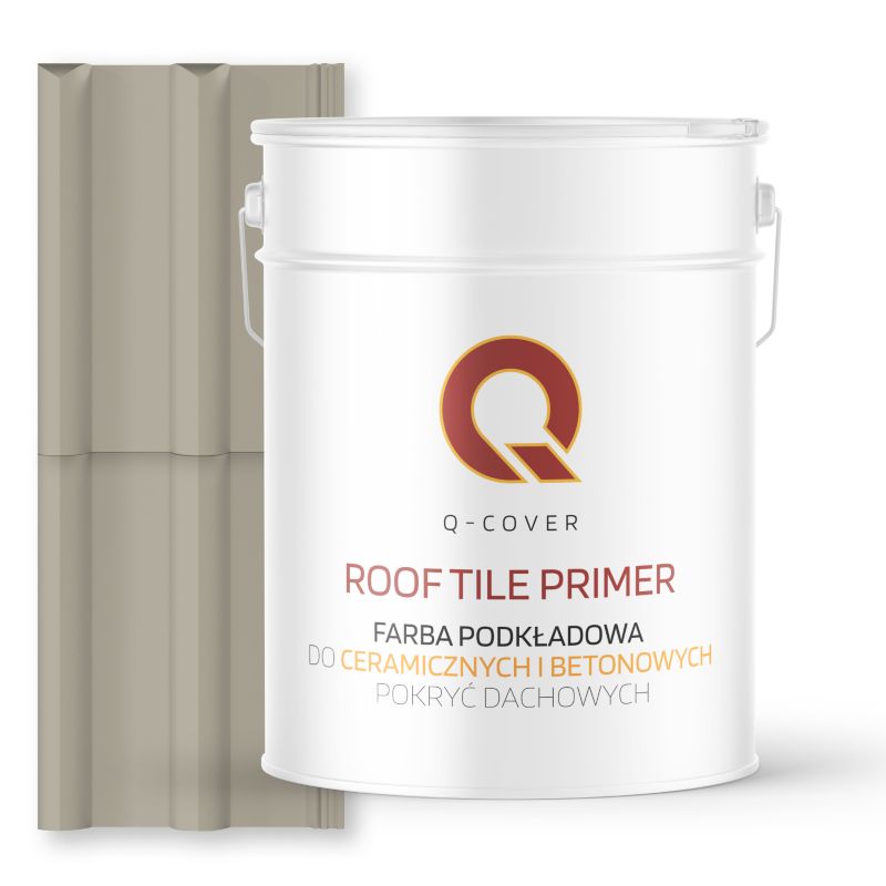 Farba Podkładowa do Dachów Ceramicznych i Betonowych Pokryć Dachowych Q-Cover Szary beżowy RAL7032 10L