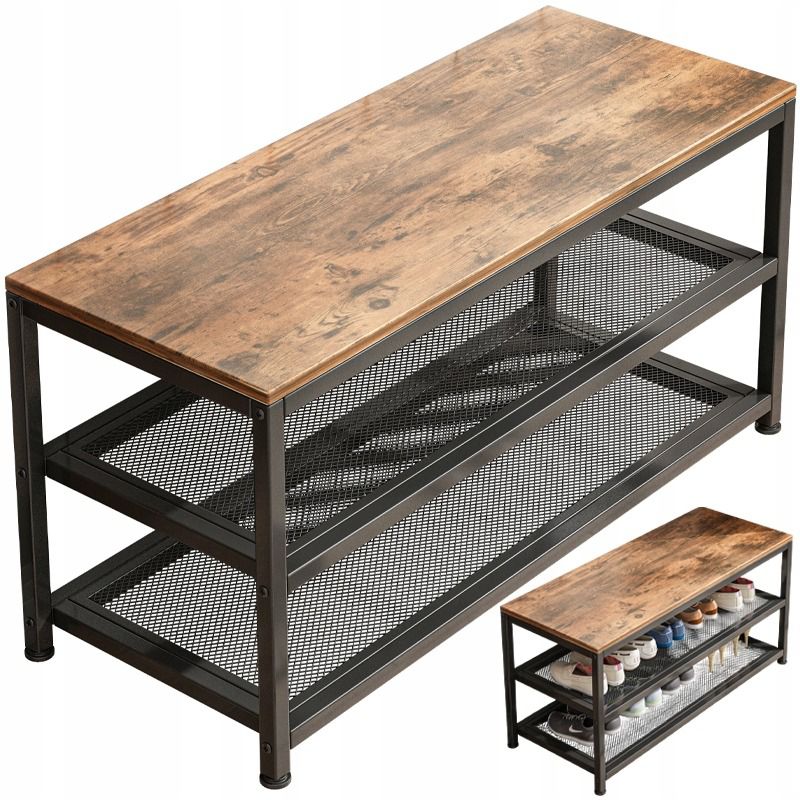 Szafka na buty Rebiko z siedziskiem duża półka industrialna loft retro 73 cm 1 szt.