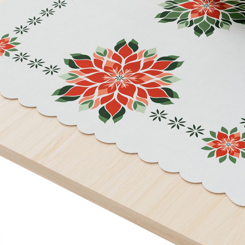 Bieżnik Wodoodporny Folk Gwiazda Betlejemska Markizeta Poliester Biały 50X100 Cm 1 Szt.