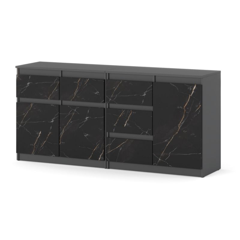 Komoda Hurtownia-Mebli Szuflady 5 Agnolia Mini 160cm Szary Mat San Sebastian 160x35x75 cm 1szt.