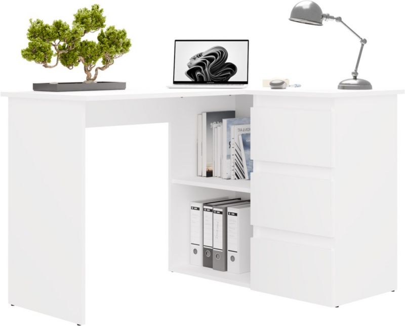 Biurko Topeshop Nicea prawe biały mat 120x48,5x75 cm 1 szt.