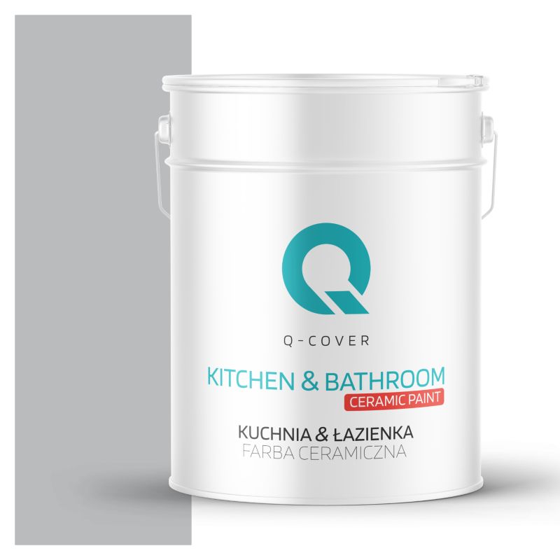 Farba Ceramiczna Kuchnia & Łazienka Q-Cover Szary H1050 Głęboki Mat 10L