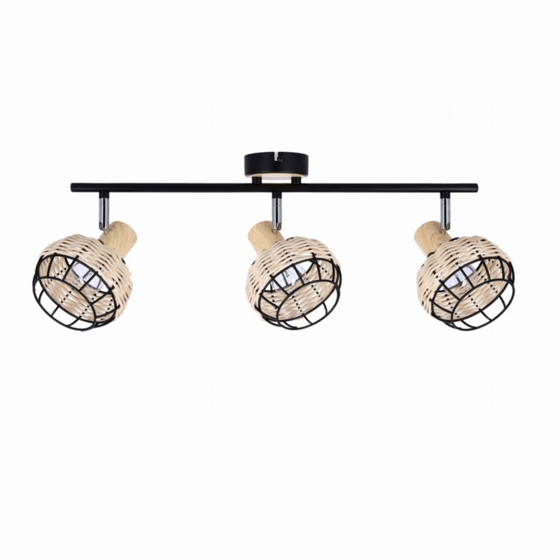 Lampa sufitowa Candellux Tajga czarno-beżowa wym: 18 x 64 x 12 cm 3xE14 x 40W 1 szt.