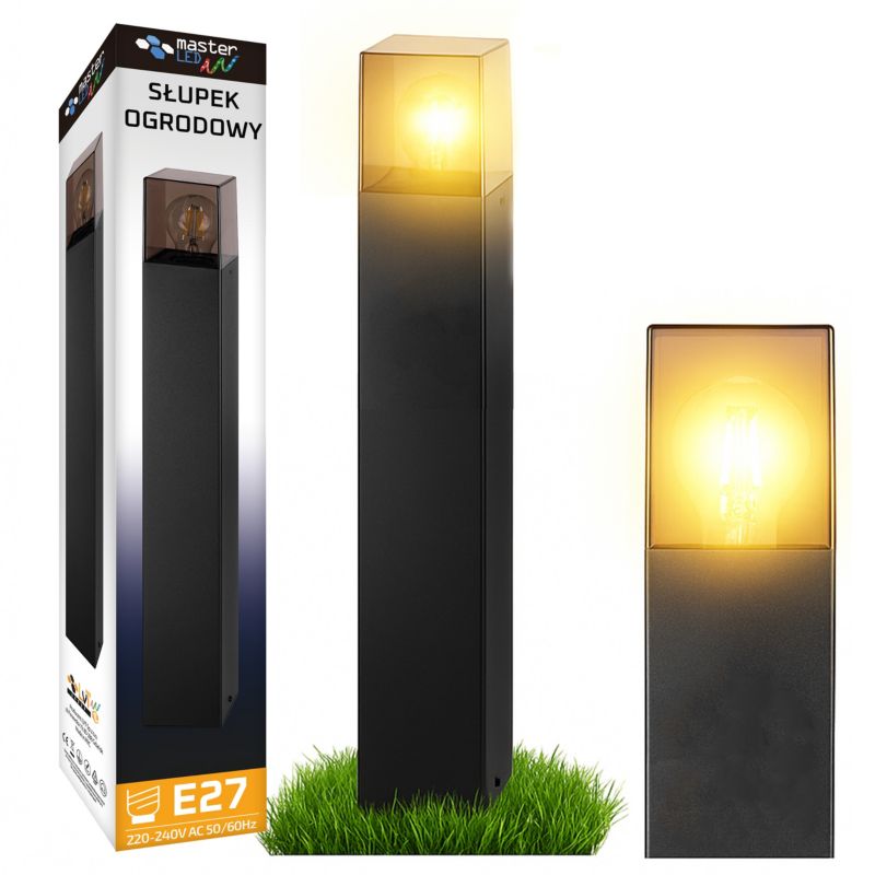 Lampa ogrodowa E27 LED MasterLED Denver 50cm IP44 słupek IK08 stojąca czarna 1 szt.