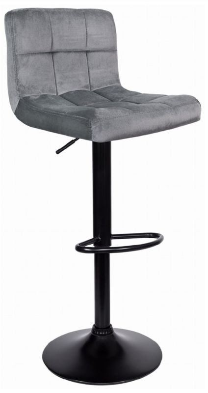 Krzesło barowe Bali Chill Art tapicerowane szare regulowane 1 szt.