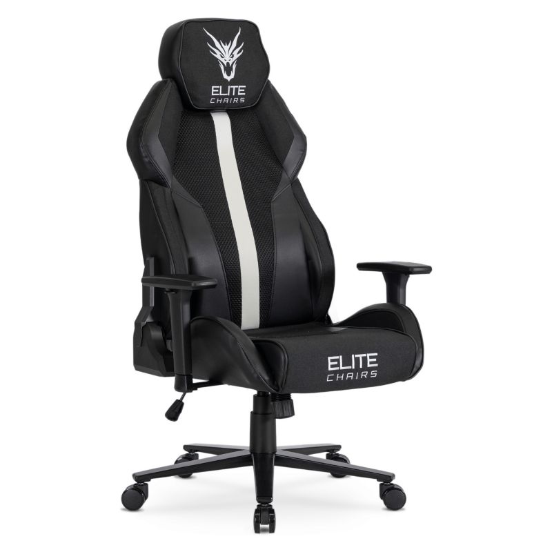 Fotel Mebel Elite Gamingowy Obrotowy Ergonomiczny Krzesło Dragon NEXON Czarny Biały 1 szt.