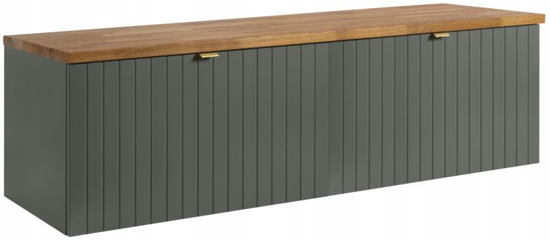 Szafka pod umywalkę Furnidea 161 cm z blatem zielony naturalny Harmo 1 szt.