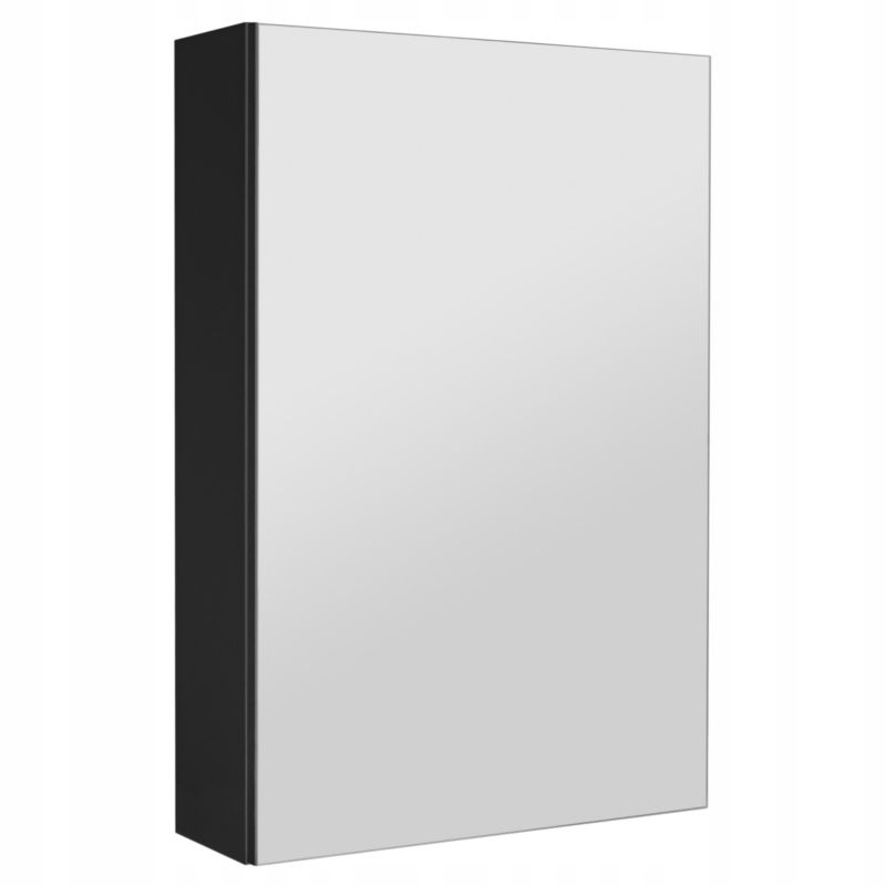 Szafka łazienkowa z lustrem MyFurni, 40 cm, czarna matowa, wisząca, lustrzana, 1 szt.