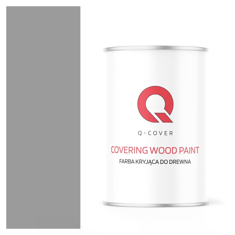 Farba Kryjąca do Drewna Q-Cover Szary Sygnałowy RAL7004 Satyna 1L