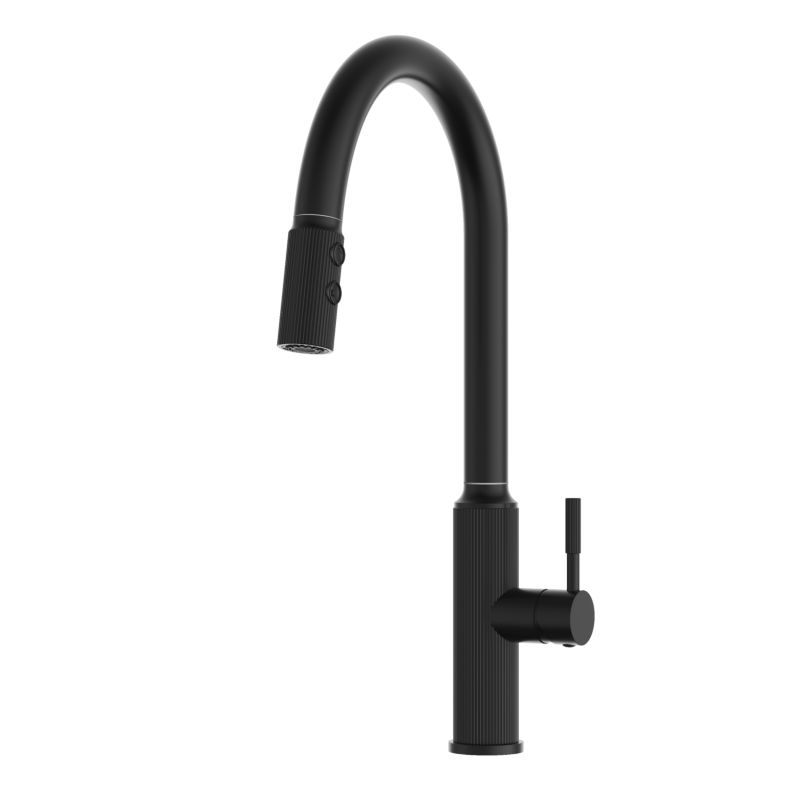 Bateria Kuchenna Wyciągana Wylewka Granitan Luna Kran Czarny Stojąca Zlewozmywakowa 1 szt.