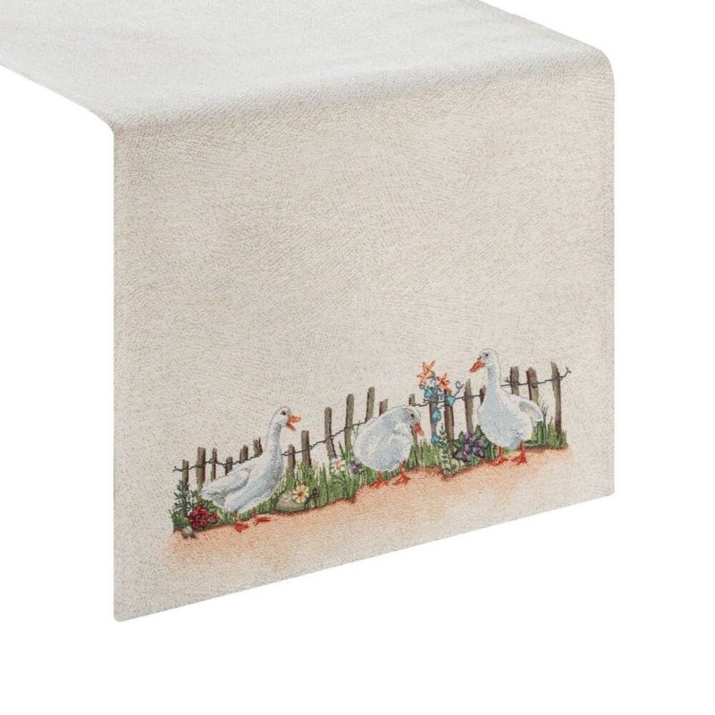 Bieżnik gobelinowy 4097/NAT Eurofirany 45x140 cm gąski dekoracyjny beżowy 1 szt.