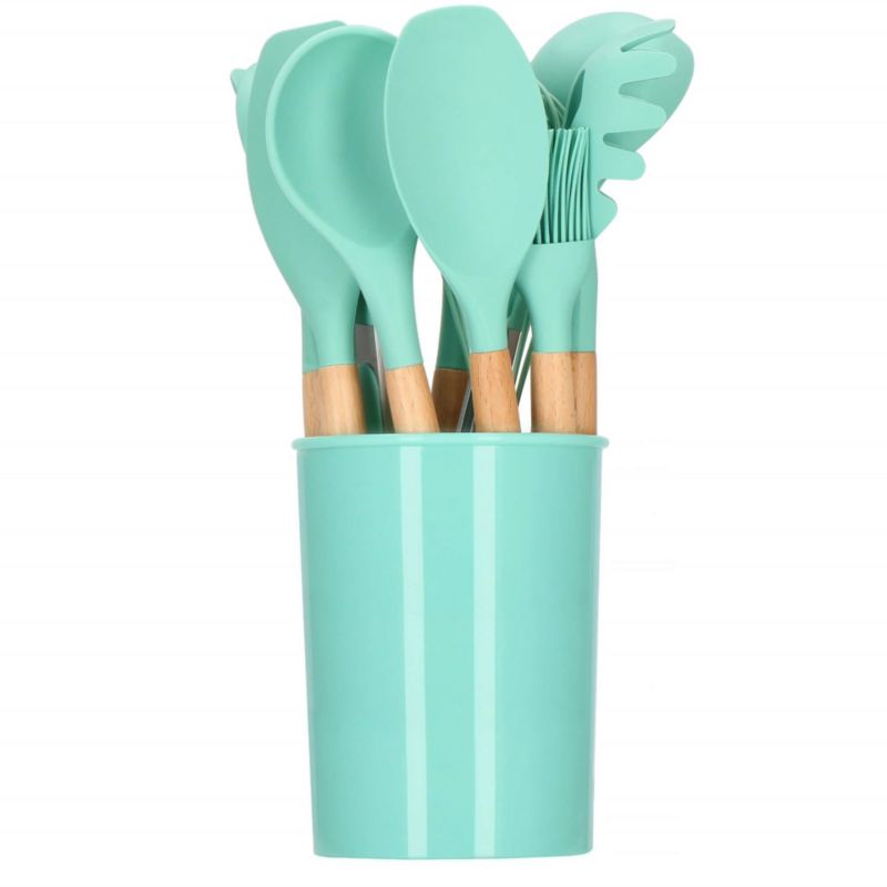 Akcesoria kuchenne Springos 12 szt. przybory do kuchni silikonowe, ciemny miętowy 1 kpl.