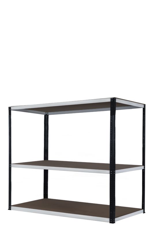 Regał metalowy MODO24 magazynowy warsztatowy grafitowo-biały helios 90x180x30cm 3 półki po 275 kg 1 szt.