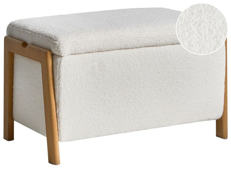 Ławka ze schowkiem Edland Boucle Biały 1 szt.