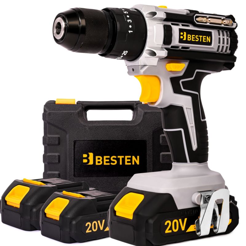 Wiertarko-wkrętarka udarowa akumulatorowa BESTEN BE-2905 20V 50 Nm 2x2,0 Ah B-PRO 1 szt.