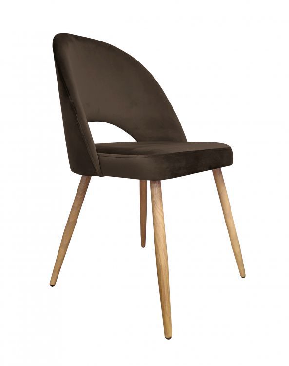 Krzesło ISKAR 2 VELVET brązowe/dąb ATOS 1 szt.