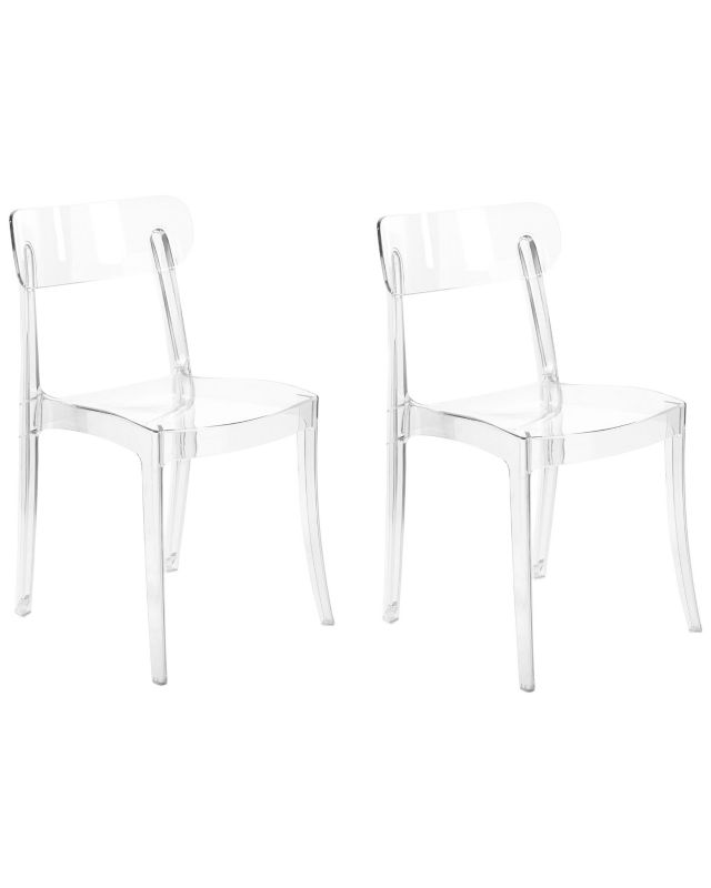 Zestaw 2 krzeseł do jadalni Covington Przezroczysty 1 par.