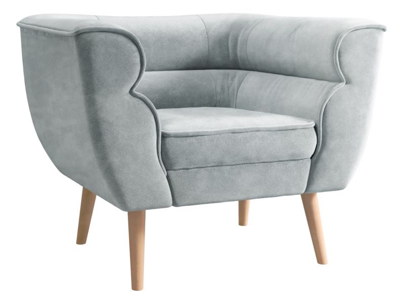 Fotel MIRJAN 24 tapicerowany Bal 1 jasnoszary plusz 1 szt.