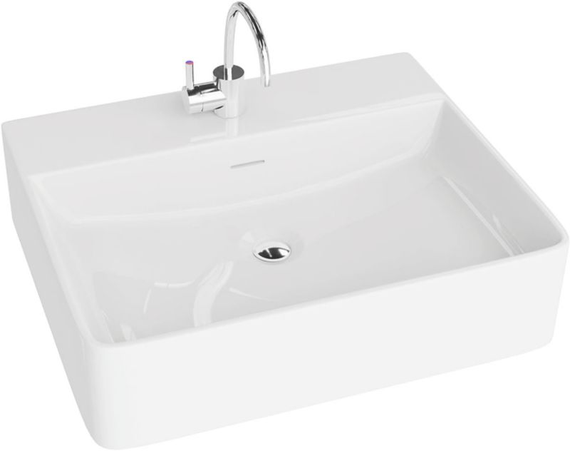 Umywalka nablatowa LaVita Altaya prostokątna 50x43 cm biała z przelewem i otworem na baterię 1 szt.