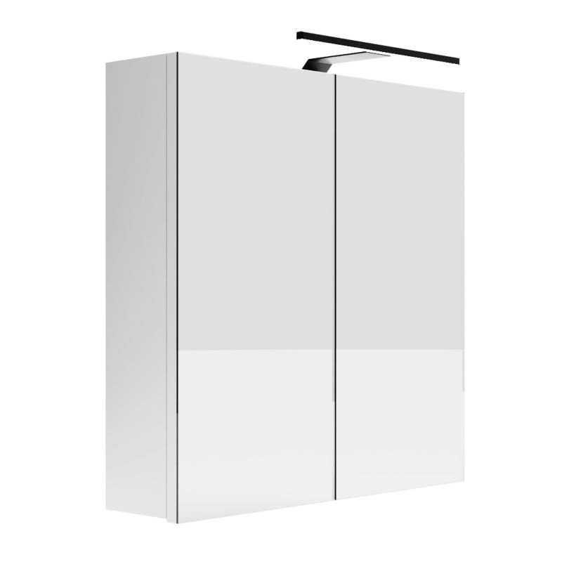 Szafka Łazienkowa SKXMeble Wisząca z Lustrem i Podświetleniem LED Elza Biały 60x80x14 1szt.