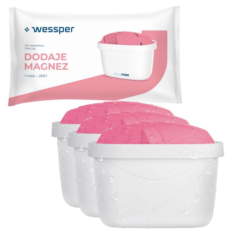 Wkład filtrujący wodę, Wessper, z magnezem, zamiennik do Brita Maxtra Plus, 3szt